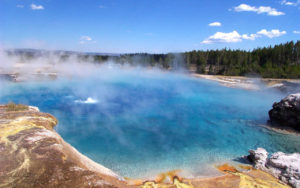 steaming hot springs